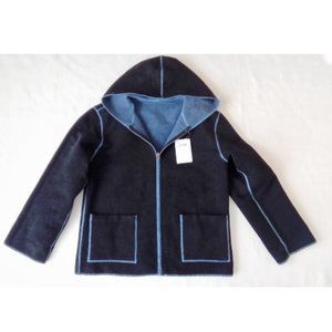 Reversible Wool Hoodie Blue